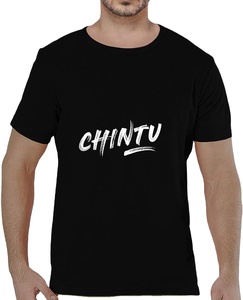 T-shirt à col noir 100% coton de bonne qualité Logo imprimé personnalisé Coupe décontractée pour les hommes T-shirt sérigraphié en jersey tricoté - Product Image 1