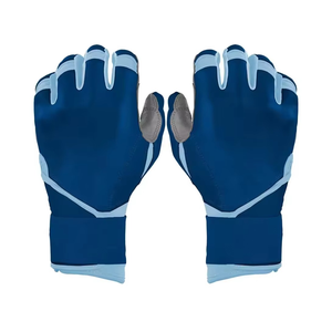 Bigwood Sports Blue Leather Batting <b>Gloves</b> Breathable Lightweight Split Finger Baseball Training <b>Gloves</b> Adjustable Adult Xxl - Product Image 1