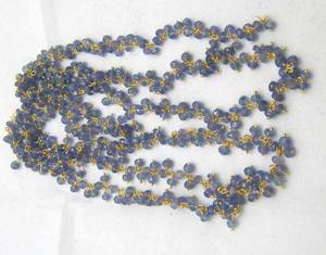 Natural Tanzanite Rondelle Faceted 3mm Beads Chain Cluster <b>Rosary</b> Chain - Product Image 3