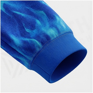 Ensemble de survêtement unisexe à capuche avec imprimé flamme de loup bleu, pantalon de survêtement décontracté long et veste, vêtements d'automne en polyester respirant - Product Image 6