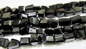 Perles de spinelle noire naturelle découpées au laser de 10 mm à 12 mm - Product Image 4