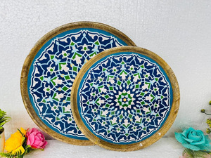 Plateaux de service en bois faits à la main pour les occasions de mariage et de fête en provenance d'Inde - Product Image 3