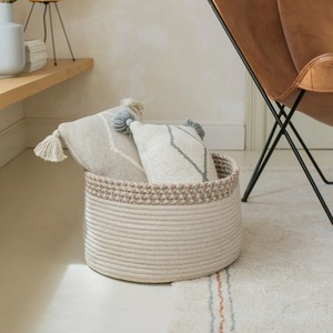 Premium Macrame <b>Basket</b> Handmade Cotton Rope Storage Organizer Stylish Decorative <b>Basket</b> For Home Laundry Toys And Gifting - Product Image 4