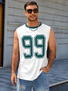 Débardeur en maille graphique pour homme, coupe oversize, sans manches, pour l'entraînement, vente en gros OEM - Product Image 4
