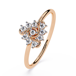 Round Cut Lab-Grown Diamond <b>Ice</b> Crystal Inspired <b>Ring</b> with for Facets Style Trendy 10K Gold Finish for Daily Wear - Product Image 1