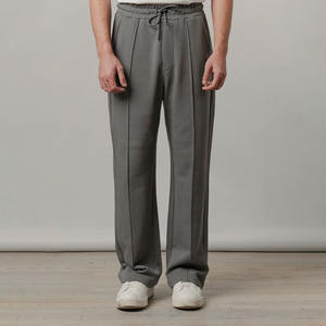 ปากีสถานผลิตกางเกงจ็อกเกอร์ปักโลโก้ตามสั่งสำหรับผู้ชาย สีเทา แต่งตะเข็บอย่างมีสไตล์ กางเกงจ็อกเกอร์ดีไซน์ตะเข็บแนวตั้งทันสมัย กางเกงวอร์มสุดเทรนดี้ - Product Image 1