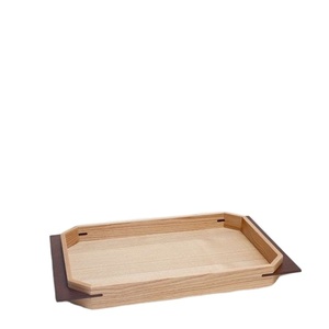 Servicios diarios más vendidos en la mesa de comedor Bandeja de servicio Bandejas para servir té de comida de haya de pino de madera natural personalizada con asas - Product Image 1