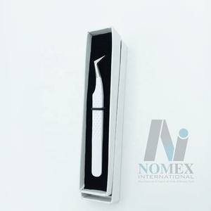 แหนบต่อขนตาสแตนเลสเนื้อแข็งเคลือบผงสีขาวแบบมืออาชีพปรับแต่งได้ดูแลส่วนบุคคล - Product Image 5