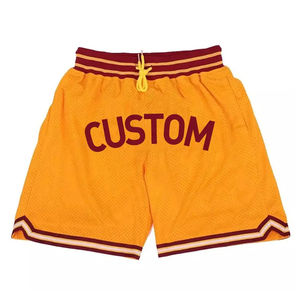 Shorts d'été en maille unie pour hommes, sportifs, pour la gym et le basketball, avec poches, teinture unie, détails perforés - Product Image 5