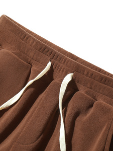 Men Casual Fleece <b>Jogger</b> Pants Elastic Waist Drawstring Side Pockets Thick Warm Winter Sweatpants for Home Wear - Product Image 5