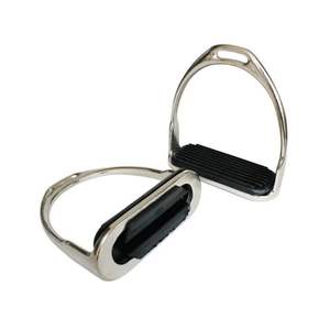 Étriers de cheval de style occidental avec revêtement en cuir de vachette et aluminium gravé à la main - État d'occasion - Product Image 5