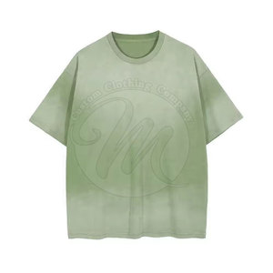 T-shirt classique effet délavé au soleil 100% coton T-shirt effet délavé au soleil Tissu lisse T-shirt effet délavé au soleil - Product Image 5