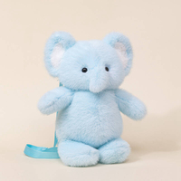 Sac à dos en peluche tendance en forme d'ours en peluche avec rembourrage en polyester et coton PP, design brodé – Cadeau d'anniversaire anti-stress pour enfants