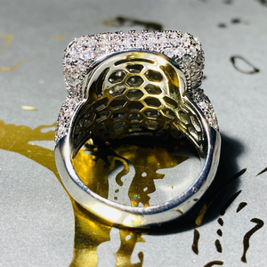 แหวน D'VINS JEWELS รุ่น Unisex Hip Hop Classic ได้รับการรับรองจาก IGI ทองคำแท้ 14K ประดับเพชรเต็มวง ทรงกลม สำหรับงานปาร์ตี้ หรูหรา รุ่น HR06 น้ำหนัก 20-22 กรัม - Product Image 6