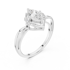 Bijoux de bibelots chics Bague solitaire en or 10 carats avec diamant certifié - Product Image 3