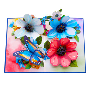 Best Seller Flower 3D Pop Up Card Artesanía de papel de Vietnam Producto Corte láser Diseño personalizado Regalos y manualidades Tendencia superior - Product Image 1
