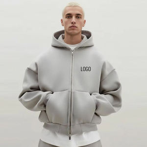 OEM 2026 Sweat-shirts à capuche zippés tendance pour hommes, avec fermetures éclair, couleur unie personnalisée, unisexe - Product Image 1
