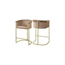 Modern Velvet PU Leather Upholstered Counter <b>Stool</b> Gold Stainless Steel Frame <b>Adjustable</b> <b>Bar</b> Chair Luxury Contemporary Kitchen - Product Image 4