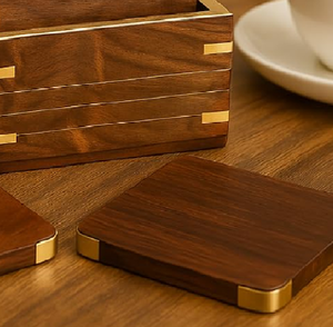 Premium Modern Wooden Handmade Tea Coaster Dining Table Decor Accessories Coaster <b>Set</b> for Hot Pots Durable Long Lasting - Product Image 5