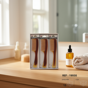 หวีโฟมสองสีสีเหลืองอำพันแบบแบน มัลติสไตล์เลอร์ PEINE - Product Image 2