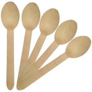 Cucharas Desechables Biodegradables de Madera de Abedul de 140 mm - Juego de Cubiertos Ecológicos para Viajes, para Helado - Product Image 2
