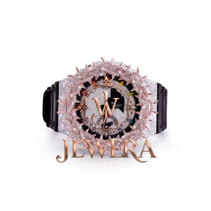 Reloj de Pulsera de Lujo con Diamantes de Imitación en Color Morado y Correa de Goma, Muy Solicitado, Elegante Reloj de Pulsera con Diamantes de Imitación en Color Blanco y Correa de Goma - Product Image 1