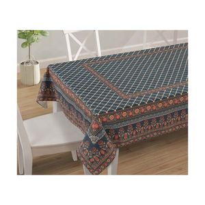 ผ้าคลุมโต๊ะผ้าฝ้ายปั่นด้ายสีฟ้าเข้มผ้า260ผ่านการรับรองจาก Oeko TeX แบบแห้งเร็วผ่านการรับรอง - Product Image 1