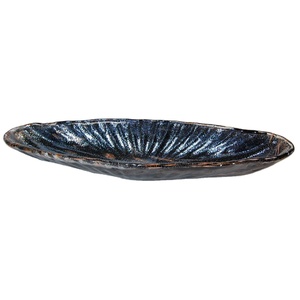 Italian Quality Premium Small Canoe Collection Black Glitter Avventurina Home Decor Great for Any Room Fused <b>Glass</b> Technique - Product Image 1
