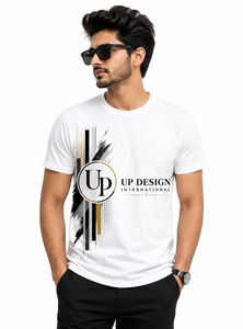 T-shirt en coton blanc personnalisé avec impression de logo graphique, col rond, manches courtes, streetwear décontracté, OEM ODM, marque privée - Product Image 3