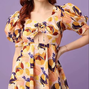 Hot Selling Breastfeeding Ladies Maternity Dress Plain Dyed Maxi Pregnancy Summer Floral Print Women's Midi Dress Mommy Dress - Product Image 1