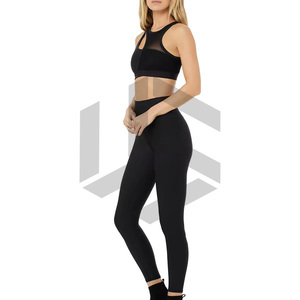 เลกกิ้งและบราพิมพ์ลายดอกไม้แบบกำหนดเอง ขายส่ง เลกกิ้งออกกำลังกายผ้าโพลีเอสเตอร์ผสมสแปนเด็กซ์สำหรับผู้หญิง ชุดโยคะ - Product Image 4