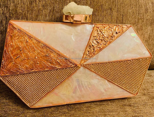 MOP Geometric Clutch Brass and MOP Rectangle Clutch Hand <b>Bag</b> for Women at WHOLESALE PRICE by LUXURY CRAFTS - Product Image 3