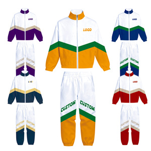 Men's <b>White</b> Orange Green Color Blocking Tracksuit Full Sleeve Zipper Sporty <b>Jogger</b> Pants Side Pockets Spring Quick Dry - Product Image 6