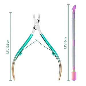 Coupe-cuticules professionnel en acier inoxydable durable et pousse-cuticules avec pointe de lame tranchante pour manucure, pédicure et soins des pieds - Product Image 1