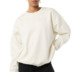 Sudadera de invierno para mujer, personalizada al por mayor, con relieve, de algodón 100% de alto gramaje, corte holgado, estilo urbano, para marcas de moda de lujo - Product Image 4