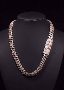 Collar de Cadena Cubana con Diamantes de Moissanita de Alta Calidad, Plata de Ley 925, Joyería Hip Hop Personalizada con Incrustaciones de Diamantes para Unisex - Product Image 3