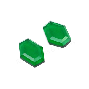 Cuarzo Verde Hexagonal de Alta Calidad, Corte Escalonado, Pulido Brillante, 10x16mm, Cabujón de Piedra Preciosa Suelta con Reverso Plano para Fabricación de Joyas y Colgantes - Product Image 2