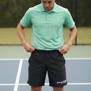 Polo personalizado para hombre para pickleball, con acabado que absorbe la humedad, hilo de secado rápido, poliéster y elastano, polo deportivo para cancha, OEM ODM - Product Image 3