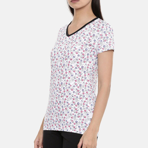 <b>Top</b> Trending Latest Design Women's V-Neck T-Shirt Comfortable Soft Breathable Quick Dry Summer 100% Cotton <b>High</b> Quality - Product Image 4