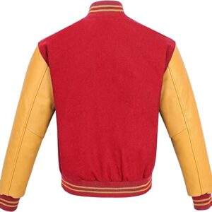 Chaqueta de béisbol de lana para otoño/invierno con logo personalizado, estilo casual holgado, tipo Letterman, para hombre, en varios colores. - Product Image 2