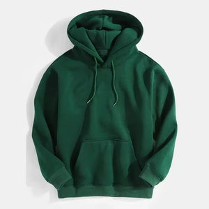 Sudadera con Capucha Verde para Hombre, Corte Regular, Color Sólido, Informal, Tejida, Manga Larga, Diseño con Bolsillos, Ropa de Otoño - Product Image 2