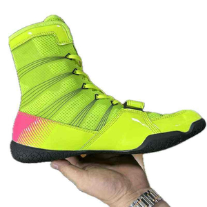 Botas de Lucha Libre de Cuero Genuino OEM para Hombre con Logotipo Personalizado, Alta Calidad, Marca Propia, Color Personalizado, Forro de Malla para Verano e Invierno - Product Image 2