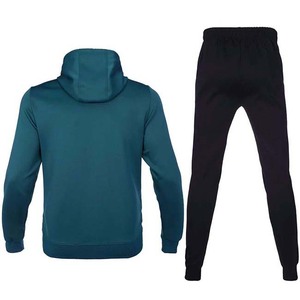 Sweat-shirt à capuche pour homme de couleur turquoise avec pantalon de jogging noir, ensemble décontracté uni, coupe régulière, polyester, vêtements d'automne - Product Image 1