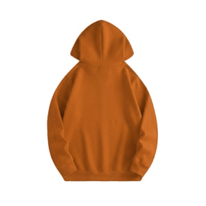 Heavyweight Plain <b>Orange</b> Cotton Fleece Hoodie Custom Oversized Street wear Pullover Hoodie <b>Men</b> Winter Apparel Wholesale - Product Image 2