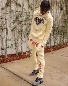 Costumes de jogging pour hommes Stacked Essential Sweat-shirt évasé en coton décontracté avec logo imprimé brodé personnalisé - Product Image 2