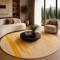 Tapis abstrait jaune moderne, tapis contemporain à rayures, tapis en laine tufté à la main pour salon, chambre à coucher, décoration minimaliste de la maison