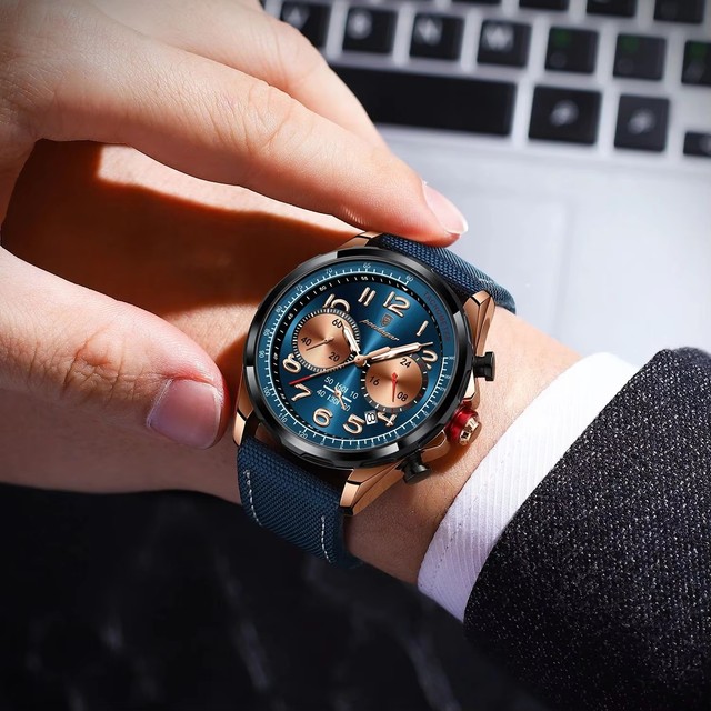 Poedagar 862 Hot Sale Men Chronograph Watch Quartz Nylon Strap Waterproof Luminous Casual Sport Fashion Wristwatch