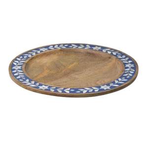 Plateau rond en bois incrusté de nacre, nouveauté, idéal pour le Ramadan, fabriqué au Vietnam - Product Image 1