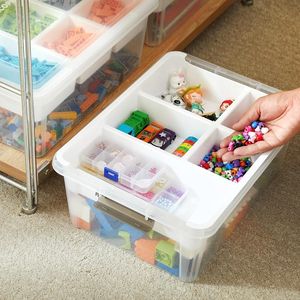 Contenitore di Stoccaggio in Plastica Trasparente da 17 QT con Vassoio Rimovibile per Organizzare Perline e Materiali per Artigianato - Product Image 5