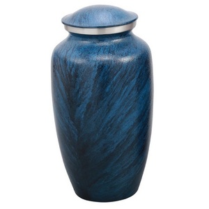 Urnas funerarias de aluminio para adultos con acabado de mármol azul y negro, urna metálica para cenizas humanas, urnas conmemorativas para cremación. - Product Image 1